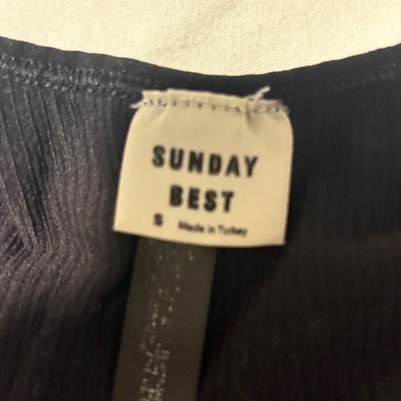 Sunday Best Ribbed Crop Tank — Size S — Black - Picture 3 of 3